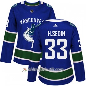 Dame Ishockey Vancouver Canucks Tröja Henrik Sedin 33 Adidas 2017-2018 Blå Authentic